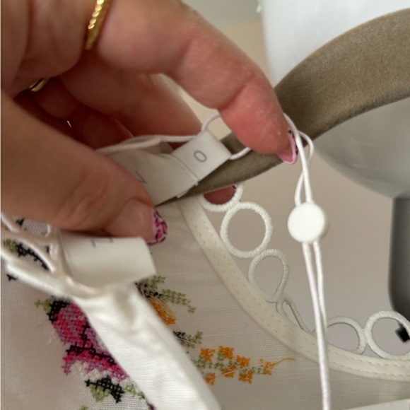 ZIMMERMANN Allia cross-stitched linen+cotton blend mini dress Size US 4 NWT - Picture 12 of 16